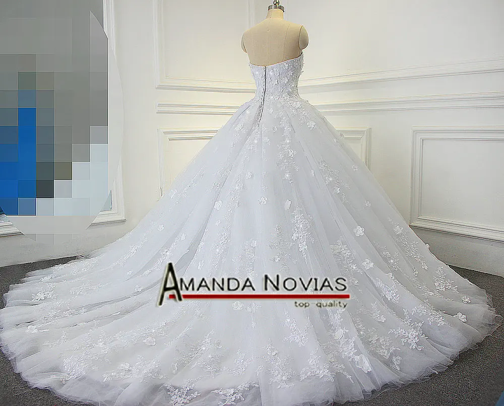 Бальное платье свадебное 2019 Amanda Novias реальные фотографии с длинным шлейфом|gown