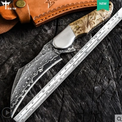 Охотничий нож из дамасской стали CS GO тактический шейный резец походный уличный