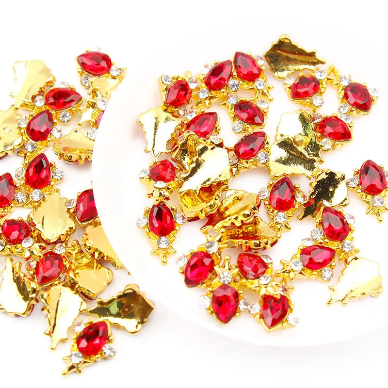 Цветные стразы украшения для ногтей драгоценный камень золотые ногти декор