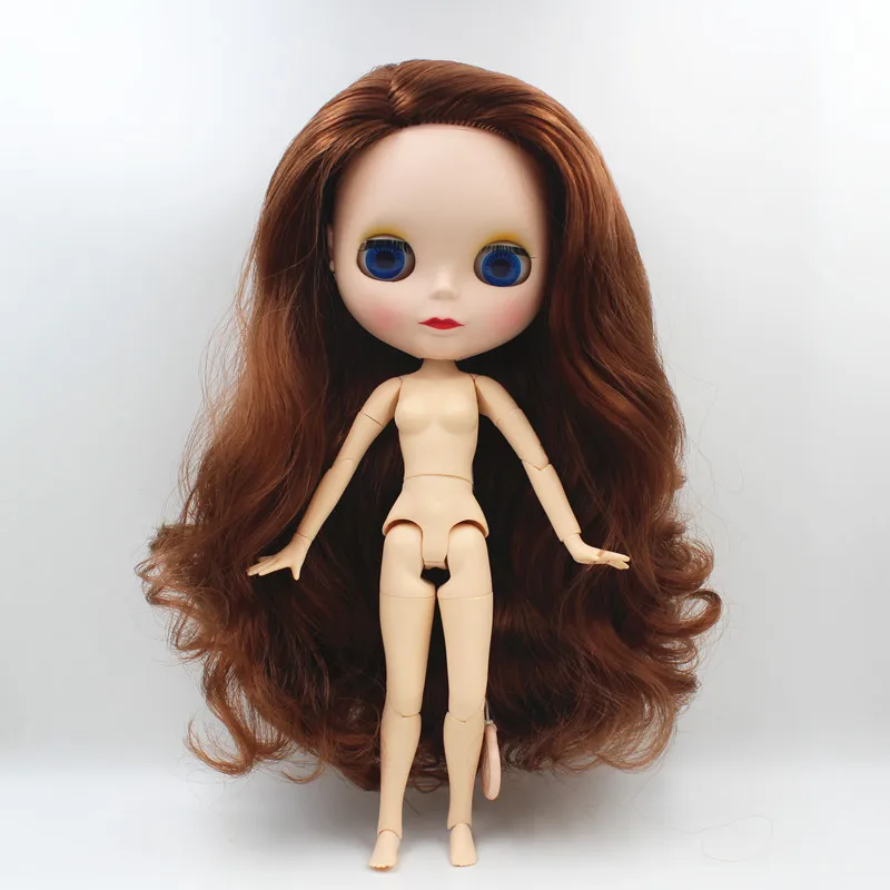 Blygirl кукла Blyth темно-коричневые волнистые волосы новая 19 суставов матовое лицевое
