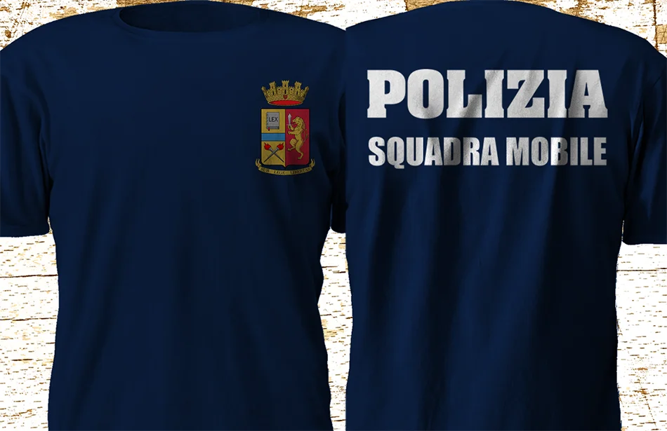 Модная футболка Polizia Di Stato Italia Italy Squadra Mobile Police Department двухсторонние футболки