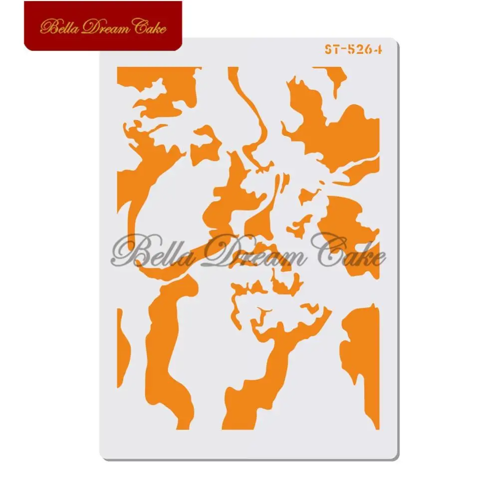 Abstract Map Design Cake Stencil Cake Tool Layering Plastic Painting Stencils For DIY Scrapbooking Art Drawing Stencils Template