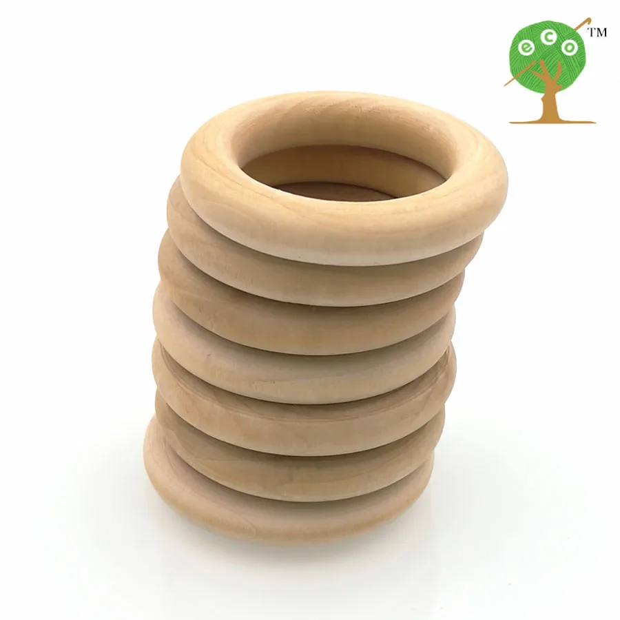 

30pcs/lot Unfinished Wood Rings Natural 2.2 Inch Wood Rings for Crafts, Rattles, Baby Toys,nursing necklace WC022