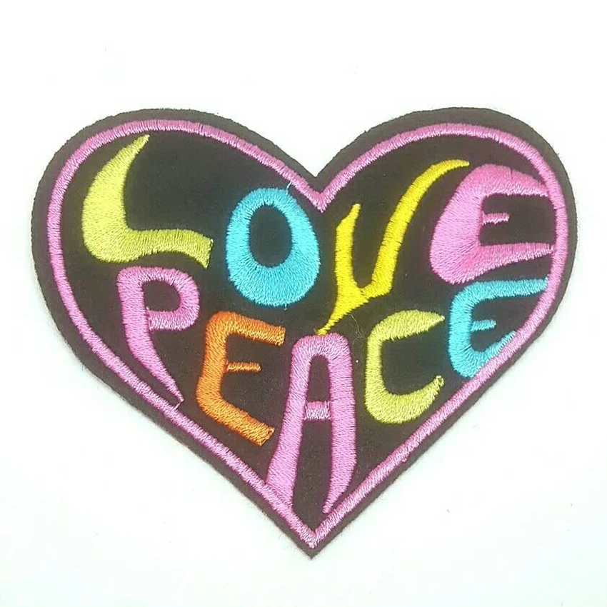 1 шт. Радуга любовь мир сердце знак хиппи бохо Ретро цветок мощность лето вышитый