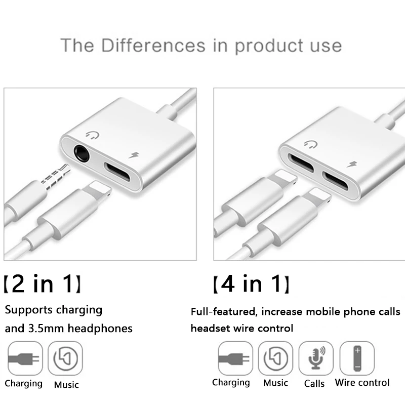 2 в 1 аудио адаптер наушники с зарядным устройством кабель для iPhone 7 8 Plus X Aux разъем