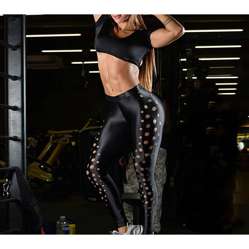 New Womens Circle Hollow Tights Running Yoga Pant Leggings Sports Pants Female Workout Fitness Legency | Спорт и развлечения