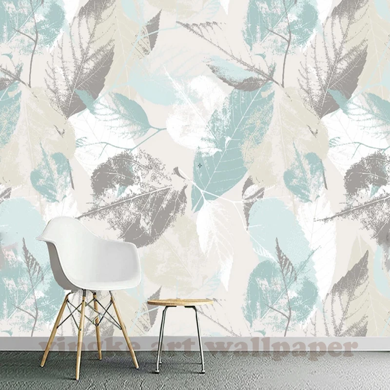 

photo wallpaper 3d living room TV sofa plant leaf feather Modern simple board wood grain large mural 3d wall murals wallpaper