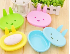 Держатель для мыла Zeegle Rabbit, контейнер для мыла, портативный пластиковый контейнер для домашнего мыла, набор мыла для ванной, конфетный цвет