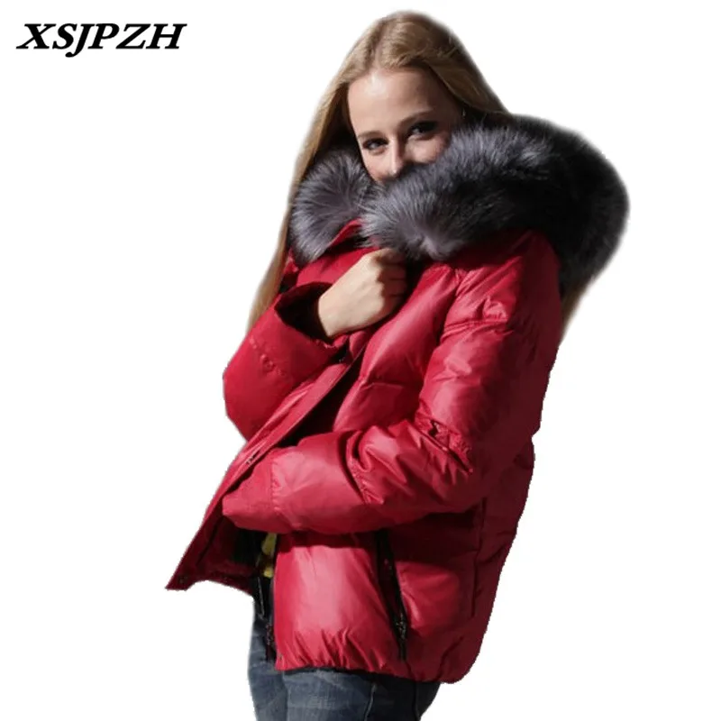 Xsjpzh 2018 Новый Для женщин Зимняя пуховая куртка короткие XL плюс удобрения пальто с