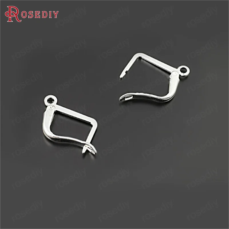 (27897)20PCS 20x12MM Silver Color Plated Brass Earring Hook Diy Jewelry Findings Accessories Wholesale | Украшения и аксессуары