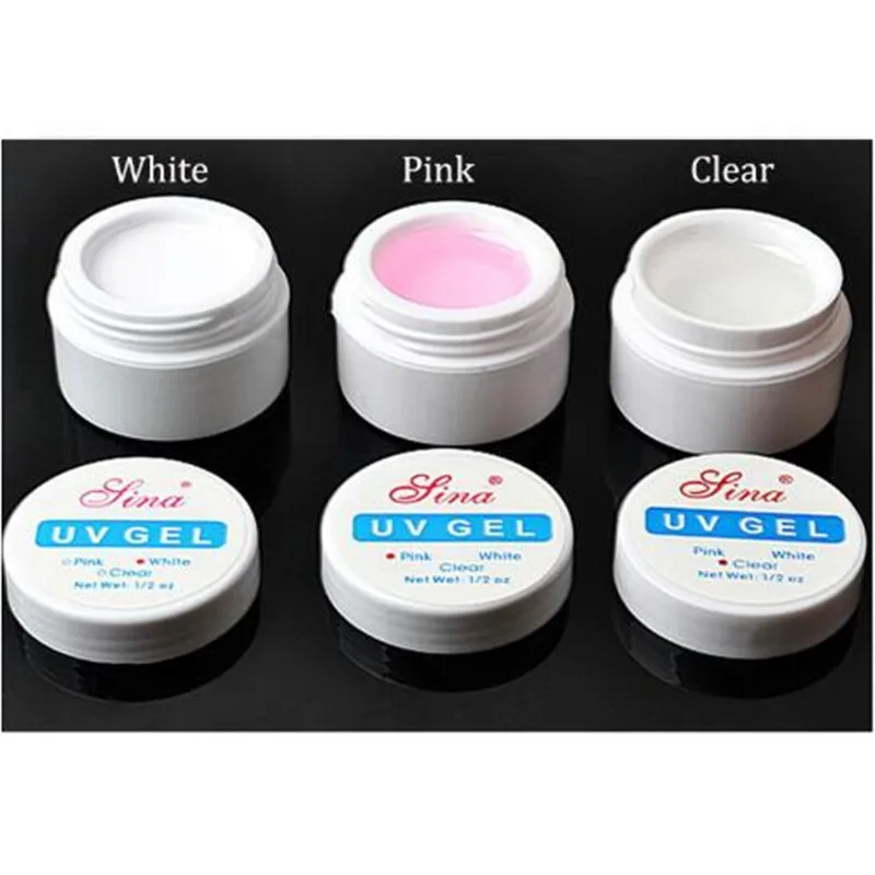 1 Pot Builder Vernis UV Gel Pink/Clear/White Acrylic Nail Polish Extension Tips 15ml 3 Styles Nagelgel Gel#G | Красота и здоровье