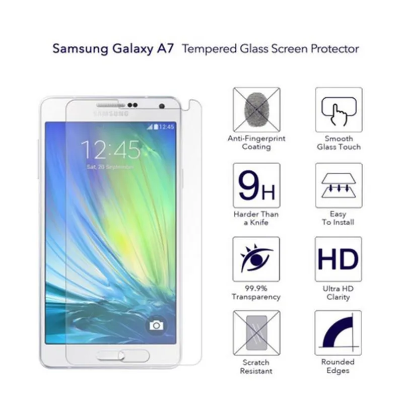 2.5D 0 26 мм 9H закаленное стекло для Samsung Galaxy A7 2015 A700 A7000 A700F защитная пленка|glass for
