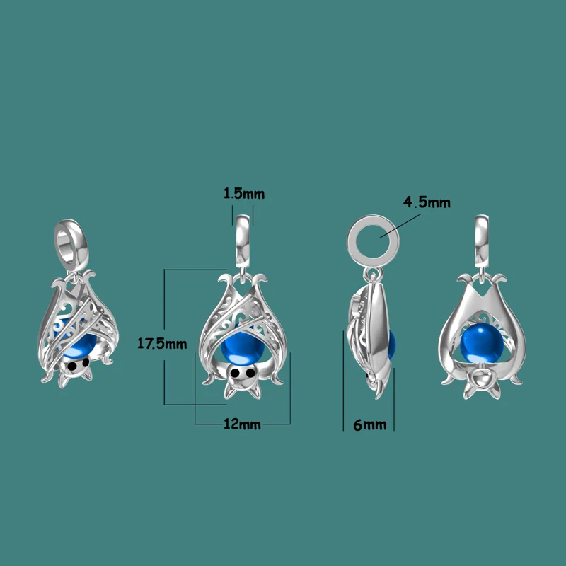 Новое поступление 925 серебро bat световой Подвески животных Бусины Fit Authentic Pandora Браслеты Подвеска DIY ювелирных изделий подарок