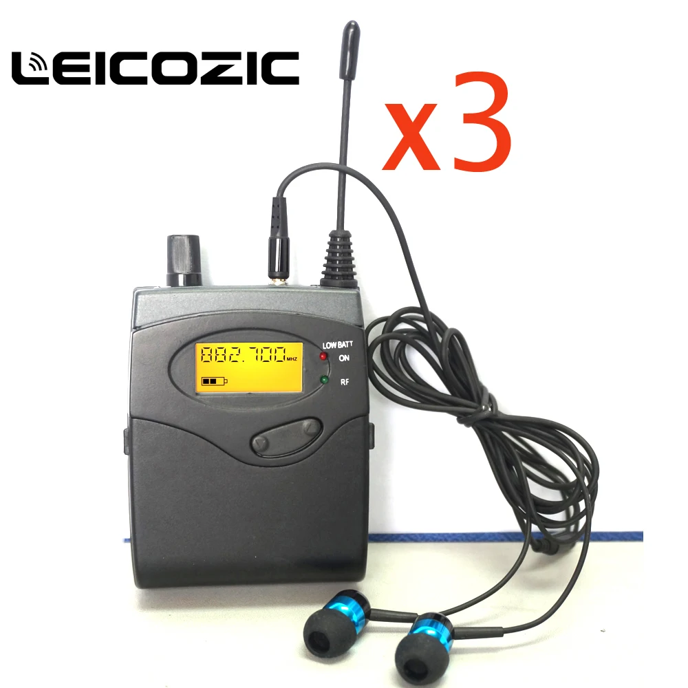 Leicozic SR2050 IEM профессиональные UHF беспроводные наушники в ухо монитор система 3 шт.