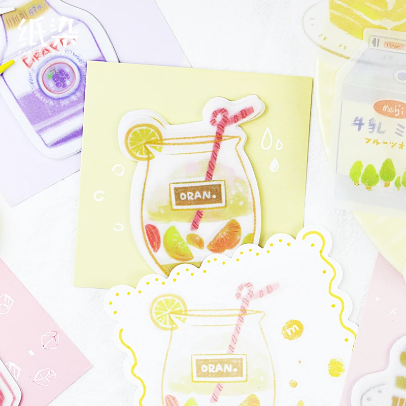 Творческий Memopad японский десерт еда напитки Канцтовары Kawaii Липкие заметки