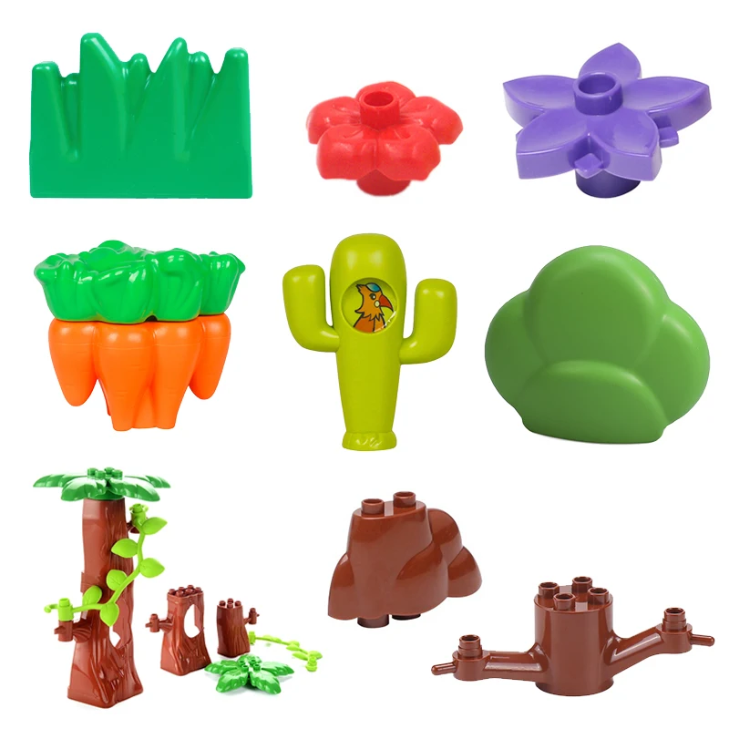 

Big Original Building Blocks Accessory Tree Flower Grass Stone Children Toys Compatible Big Size Block City Bricks Set Kid Gift
