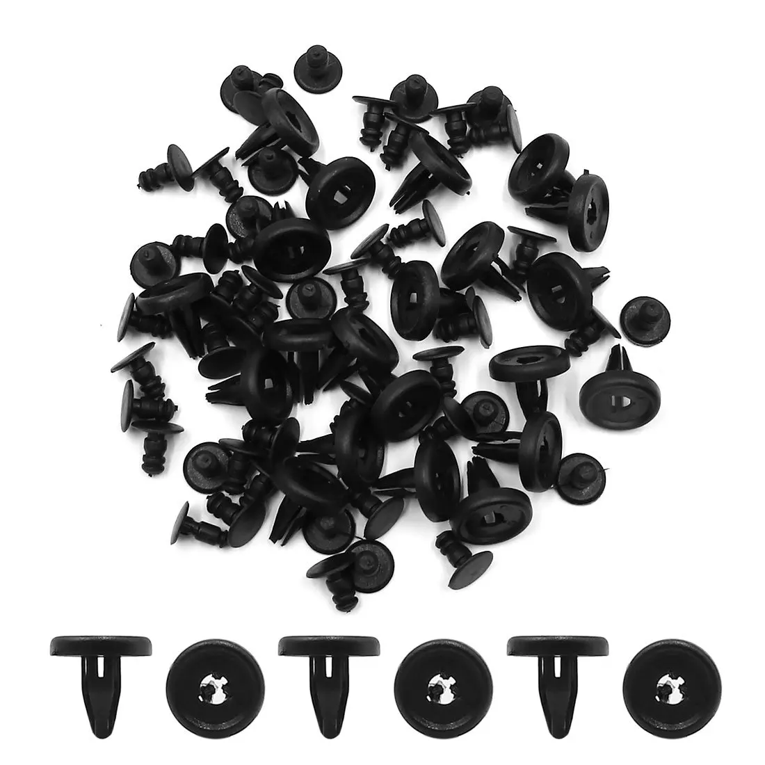 

uxcell 20Pcs 7mm Hole Rivets Push-Type Bumper Retainer Trim Hood Panel Clip Black