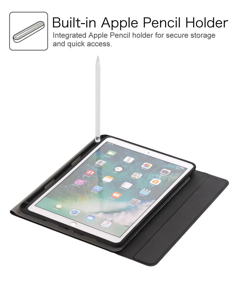 Для iPad Pro 10,5 тонкий элегантный чехол-подставка из искусственной кожи с держателем для карандашей Apple+ Съемная Беспроводная bluetooth-клавиатура