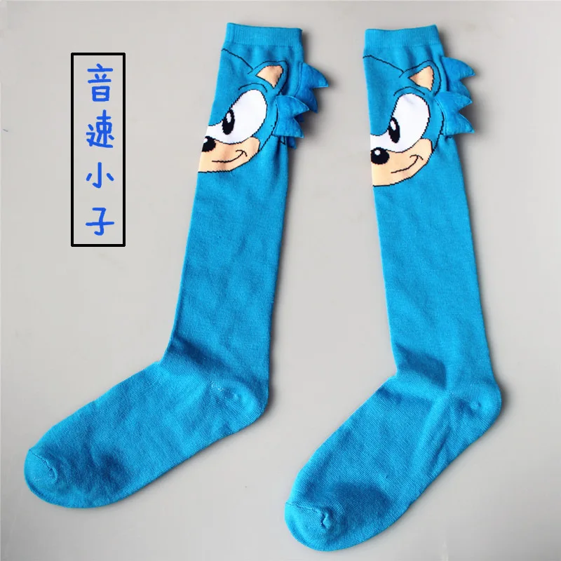 1 пар/лот личность пара носки Sonic зубная щётка мультфильм коттоновые Прошито