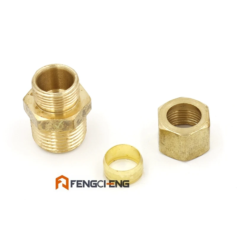Латунь 1/2 &quotкомпрессия x 1/2&quot Мужской NPT|npt 1|npt malenpt |
