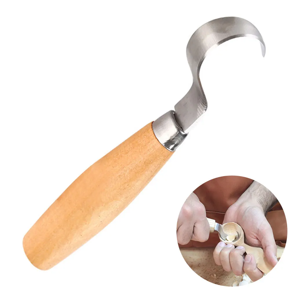 DIY Инструменты для резьбы по крюку эргономичная деревообрабатывающая ложка