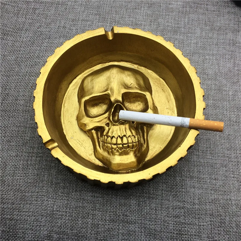 M R.K золотисто черный креативный Модный стильный полимерный череп большие