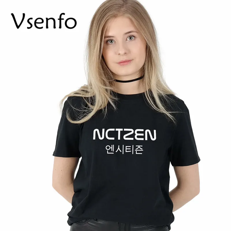 Женская футболка NCTZEN хлопковая с коротким рукавом модная летняя топы KPOP NCT Fandom