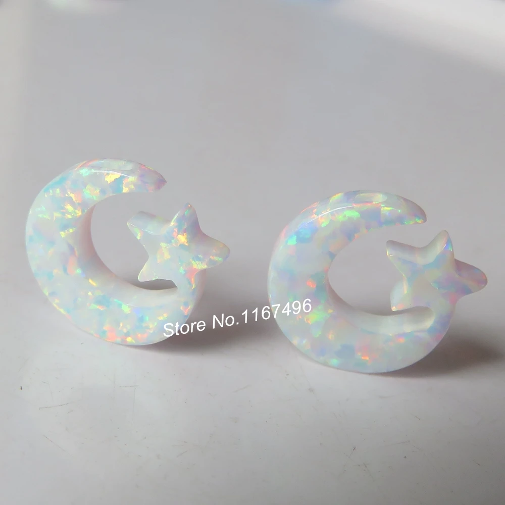 20 шт./лот op17 белый снег 12 мм опал Лунная звезда отверстие синтетическая Луна