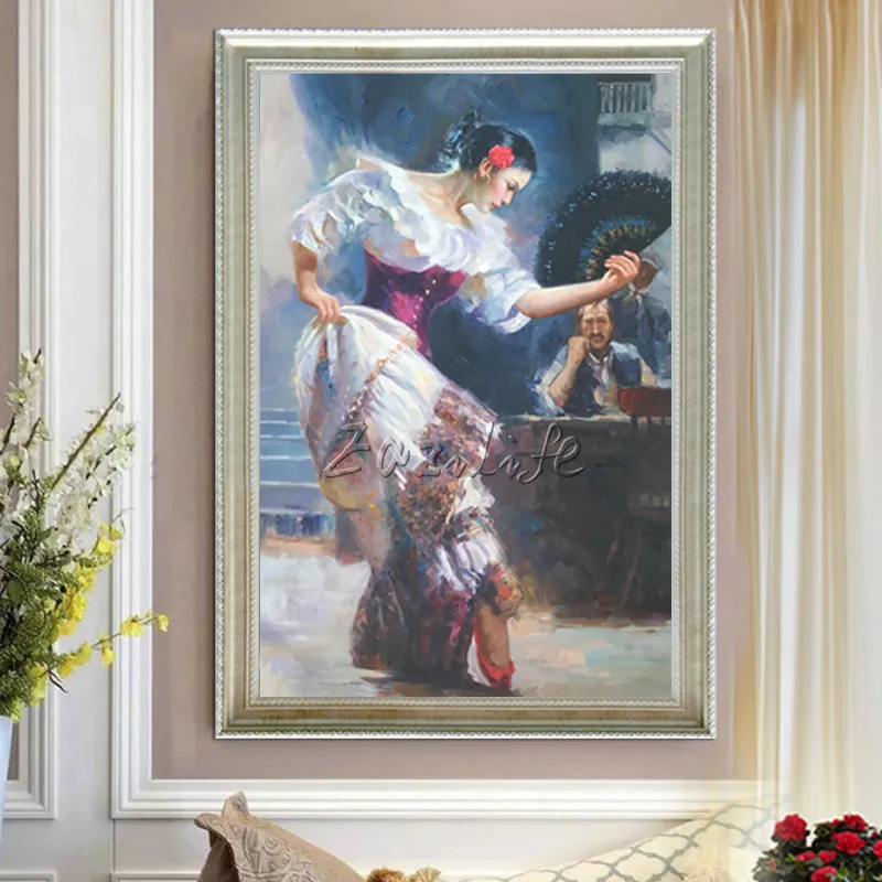 Испанский танцор фламенко Живопись Холст Картина маслом caudros decoracion настенные