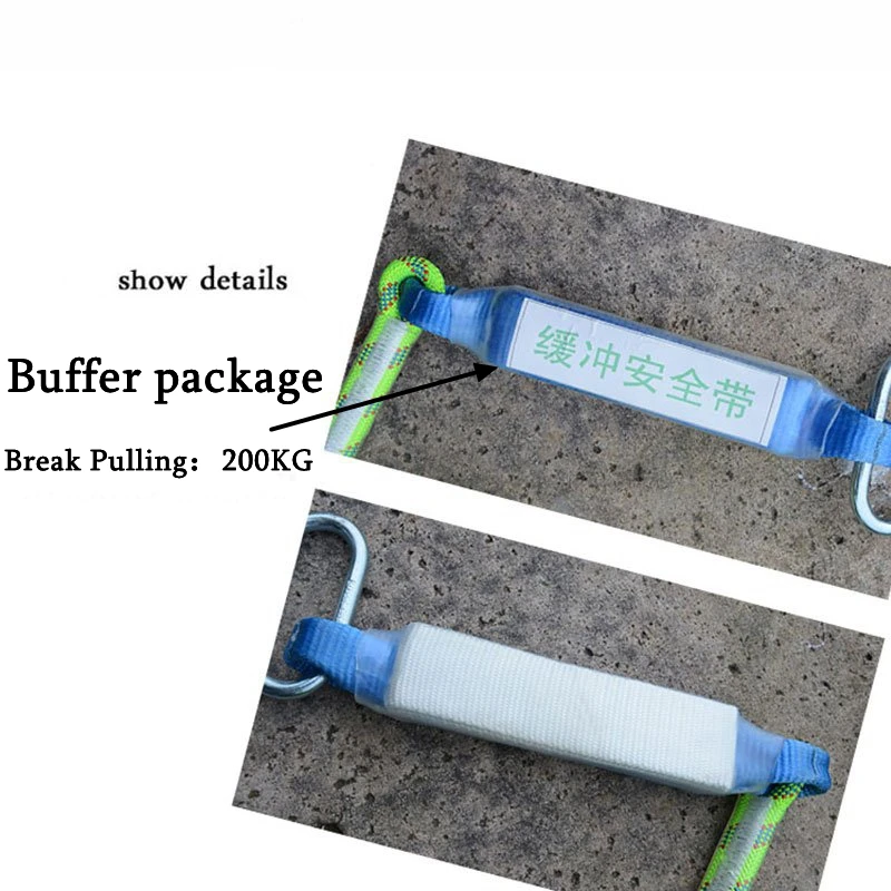 Good Quality Climbing Rope With 2 Hooks Insurance Safety Buffer For Hiking High Altitude Job Outdoors | Спорт и развлечения