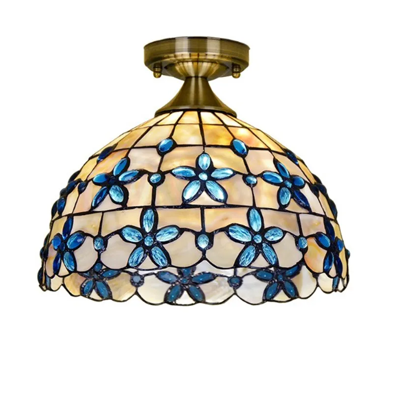 Blue Flower Ceiling Light Natural Shell Lamp Living Room Bedroom Kitchen Balcony | Лампы и освещение
