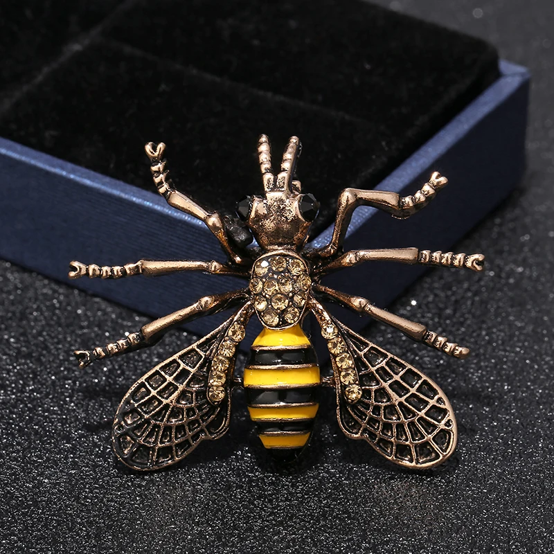 YAOLOGE Cute Bee Insect Brooches &amp Pins Enamel Metal Brooch Unisex Clothing Scarf Accessories For Women Windbreaker Jewelry Gift |