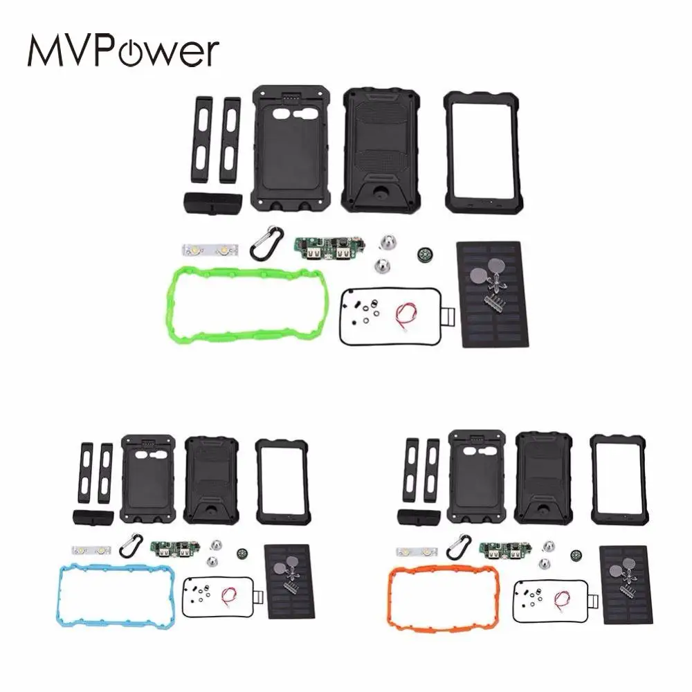 MV power водонепроницаемый светодиодный внешний аккумулятор с двумя USB солнечными