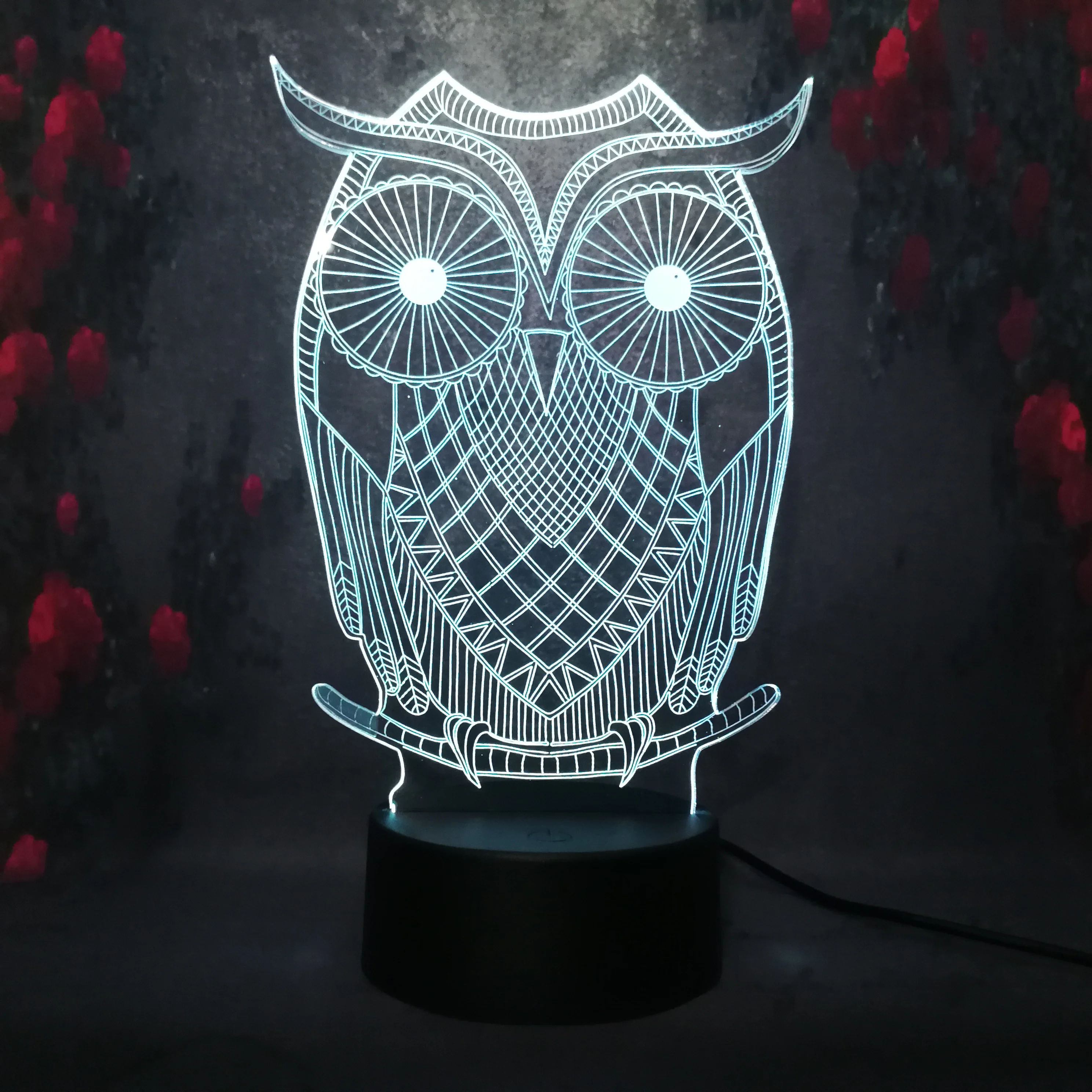 Прекрасный мультфильм серии Сова Орел креативный ночной Светильник 3D LED домашний