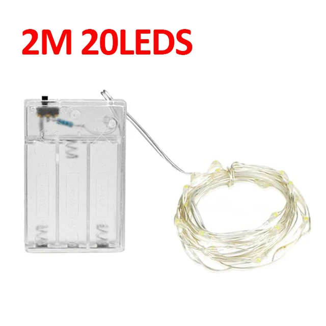2M 20LED Copper Wire DIY украшения для свадебной вечеринки светодиодные гирлянды Рождественские огни Новогодние рогатки Праздничная лампа фото клип wesele dekoracje - Цвет: 2M 20LED Copper Wire