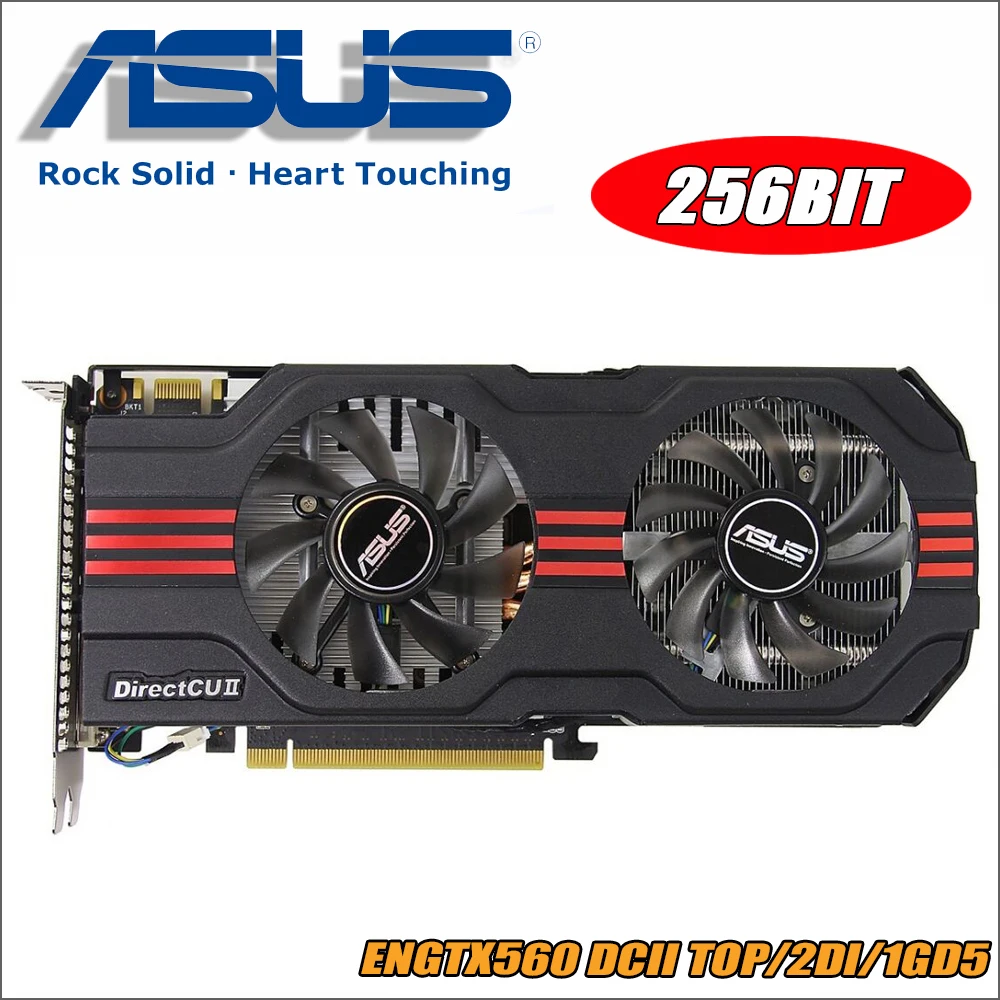 Б/у Видеокарта ASUS GTX 560 1GB 256Bit GDDR5, видеокарты для nVIDIA Geforce GTX560, VGA карты прочнее, чем GTX 650