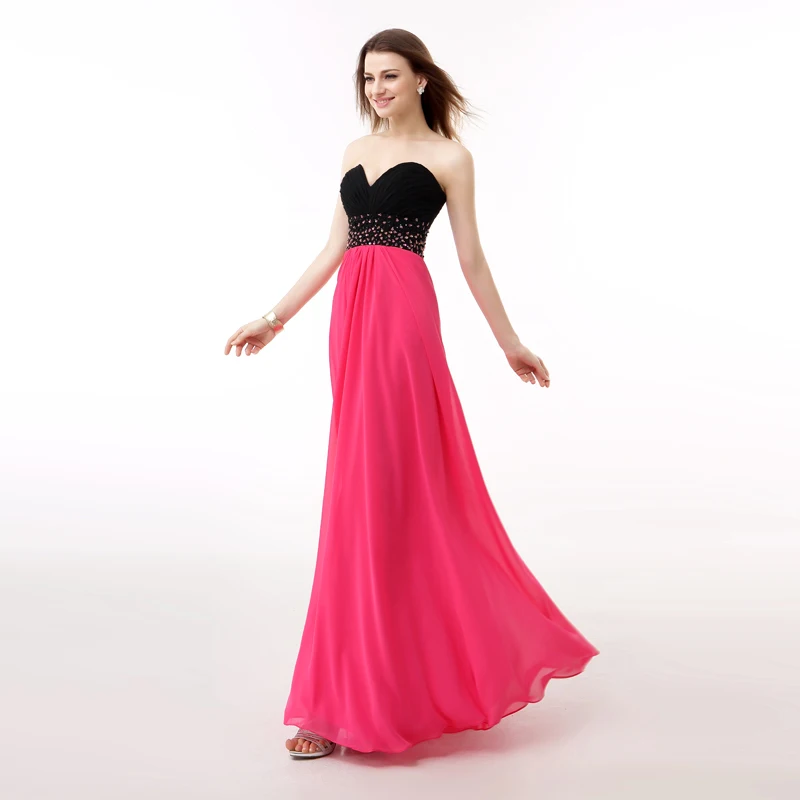 Forevergracedress Реальный образец Coral вечернее платье Line Милая бисером Длинные шифон