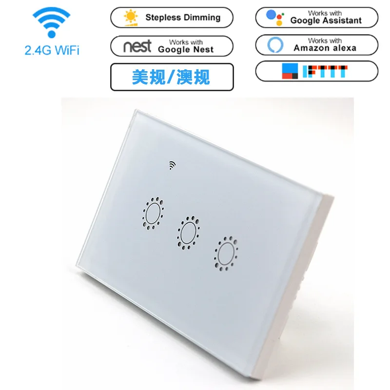 Alexa и Google Eweilink приложение Smart WIFI сенсорный выключатель света 3 канала высокая