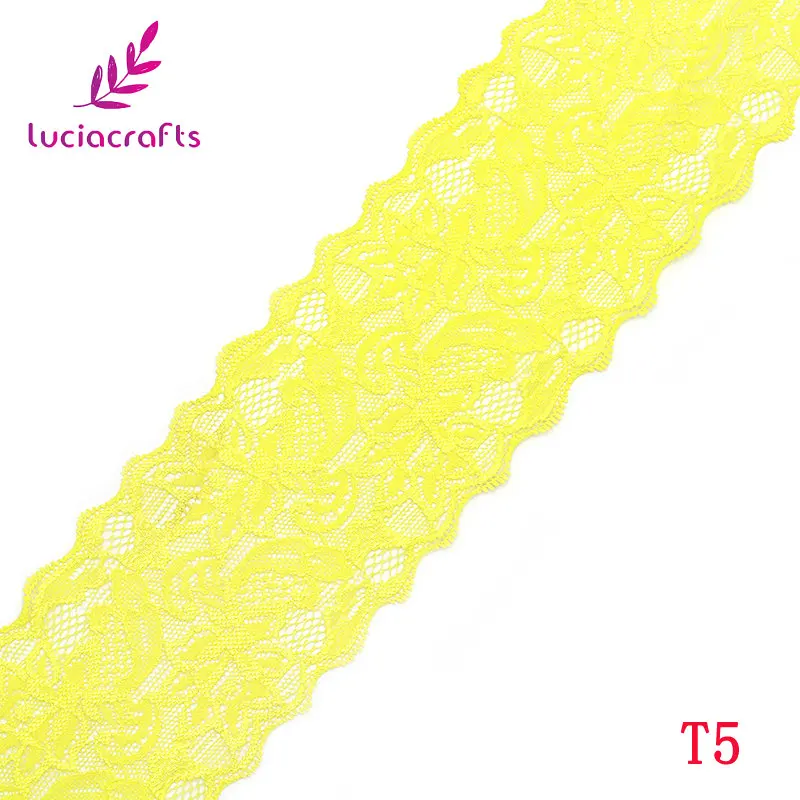 Lucia crafts 2y/5y 8 см Цветочная вышивка кружевная отделка тканевые ленты DIY Одежда Нижнее белье аксессуары R0201 - Цвет: C3  Yellow