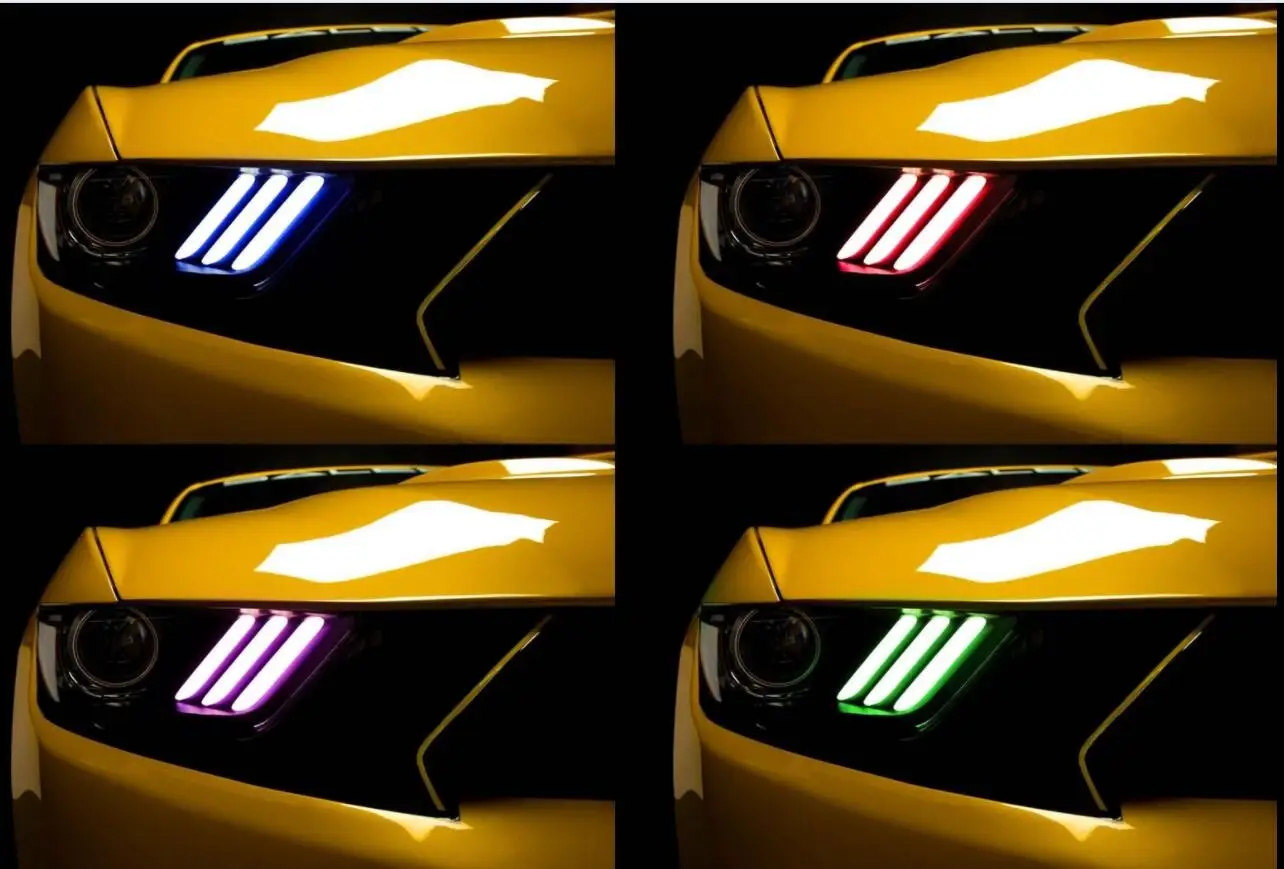 2 шт. RGB глаза ангела и 6 в полоску светильник bluetooth для mustang 2015 2016 2017 | Автомобили