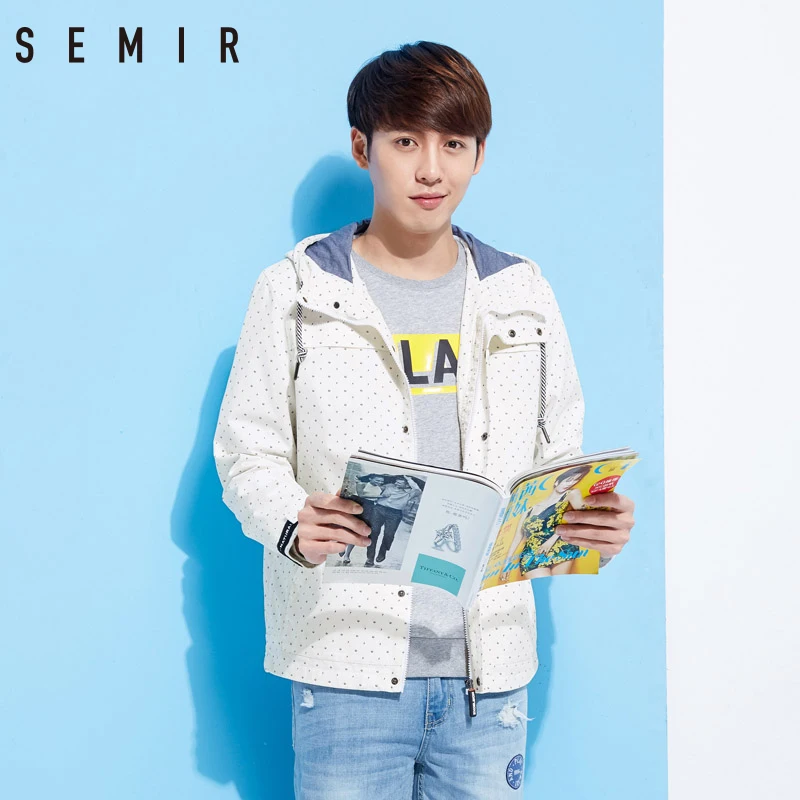 SEMIR куртка пальто для мужчин Тренч Мужская s с капюшоном модная одежда длинным