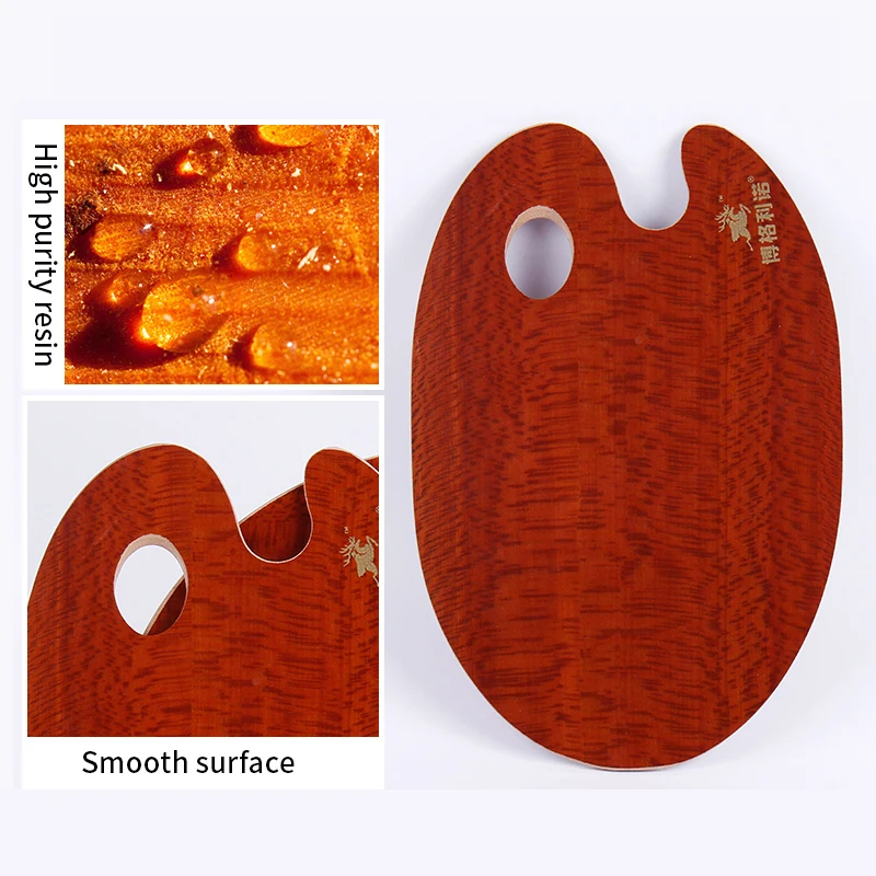 BGLN 1Pcs Oval Oil Painting Palette Wooden Walnut Color Professional Acrylic Paint Tray Artist Paleta Art Supplies | Канцтовары для