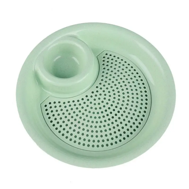 Light Green Круглый двухслойный пельменей сливной лоток с дозатором блюдце блюдо для закусок фруктов картофеля фри держатель блюдо - Color: Light Green