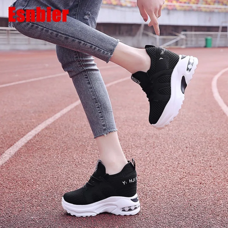 Обувь летние женские кроссовки обувь на платформе и высоком каблуке белые