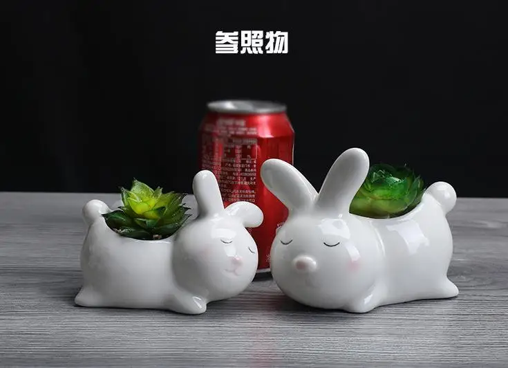 Милый мультяшный кролик в Форме Керамического сочный кактус цветочный горшок