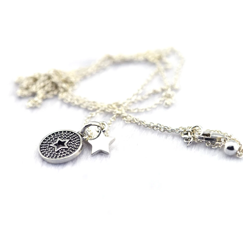 

Star Disc Chain Necklace Sterling Silver Jewelry Suitable for Any Neckline Women New DIY Wholesale Pendant Necklace
