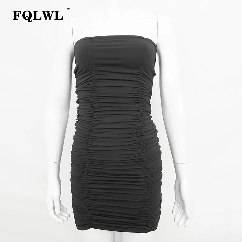 Женское мини-платье с открытой спиной FQLWL Повседневное платье без бретелек