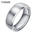 Вольфрам Carbid кольцо для мужчин 8 мм матовый полированные края серебряного цвета обручальные кольца мужское кольцо с гравировкой персонализированные