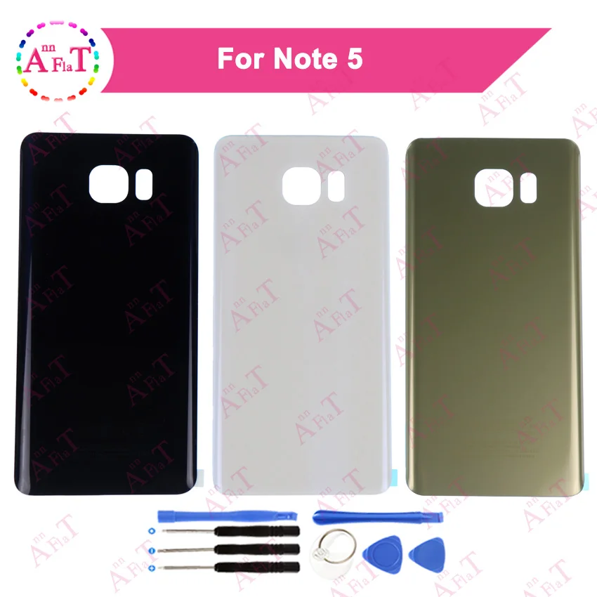Задняя стеклянная Замена для Samsung Galaxy Note5 Note 5 N920 N920F крышка батареи задняя дверь