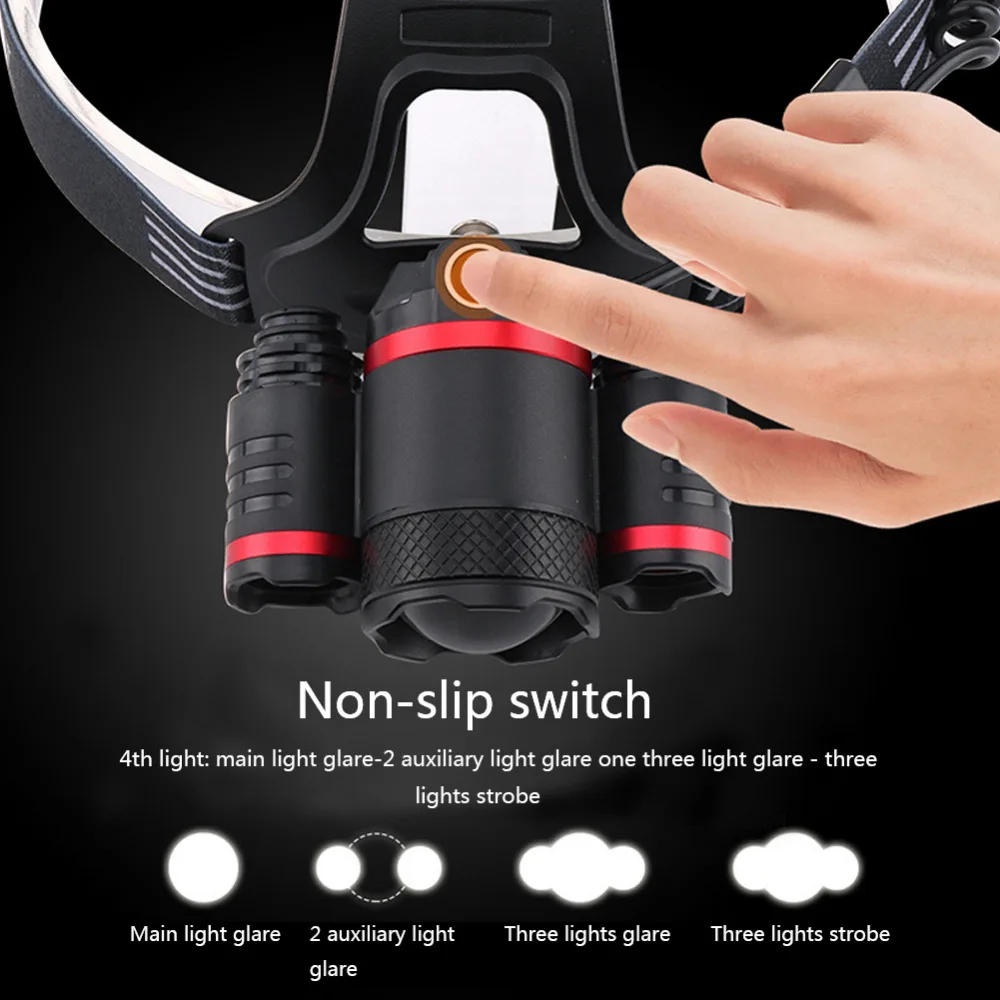 3000лм T6 R2 светодиодный Индукционная фара датчик света 5 Mode Zoom налобный фонарь